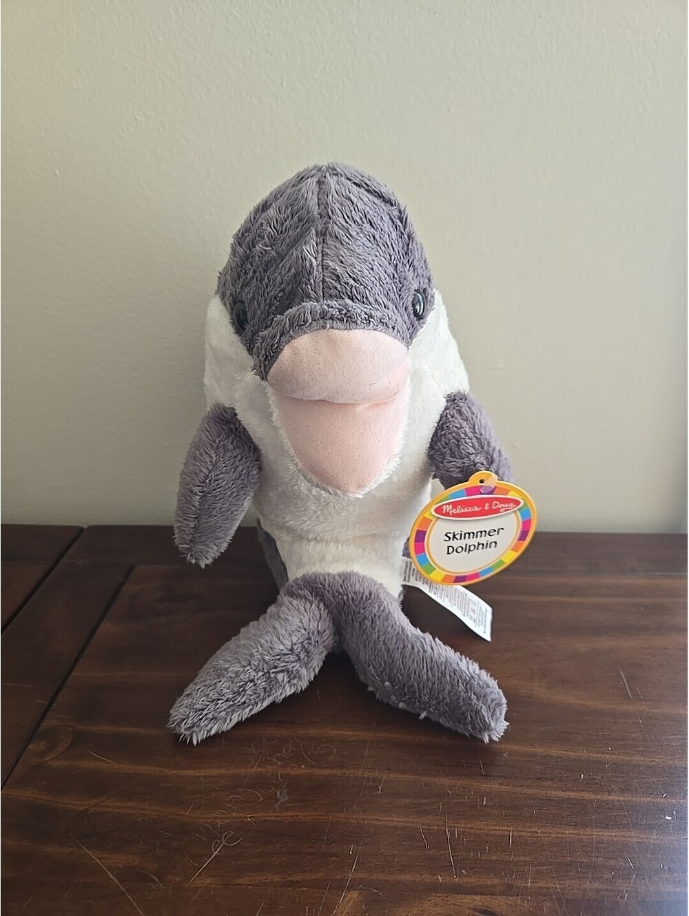 New Melissa & Doug Skimmer Dolphin 11" Plush Figure Toy Stuffed Ocean Sea Animal